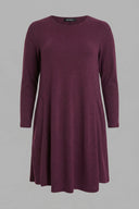 Büyük Beden Mor Soft Touch Cepli Tunik Elbise 285078