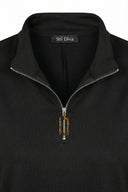 Büyük Beden Siyah Fermuarlı Mini Elbise 304489