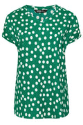 Büyük Beden V Yaka Kısa Kollu Puantiyeli T-shirt 303956