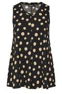 Büyük Beden V Yaka Sıfır Kol Puantiyeli T-shirt 304033