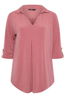 Büyük Beden V Yaka Uzun Kollu Bluz 303627