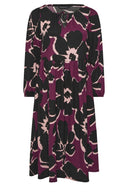 Büyük Beden V Yaka Uzun Kollu Bürümcük Kumaş Maxi Elbise 616397