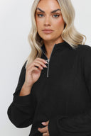 Büyük Beden V Yaka Uzun Kollu Fitili Kumaş Midi Elbise 303855