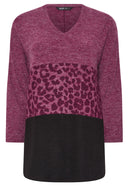 Büyük Beden V Yaka Uzun Kollu Peluş Sweatshirt 285053