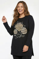 Büyük Beden Yanı Yırtmaçlı Siyah T-Shirt 322982