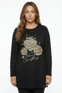 Büyük Beden Yanı Yırtmaçlı Siyah T-Shirt 322982