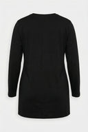 Büyük Beden Yanı Yırtmaçlı Siyah T-Shirt 322982