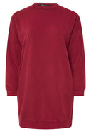 Büyük Beden Yarım Balıkçı Yaka Uzun Kollu Cepli Diz Üstü Sweat Elbise 304078