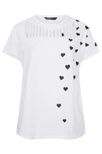 Büyük Beden Kısa Kollu Bisiklet Yaka Baskılı T-shirt 304345