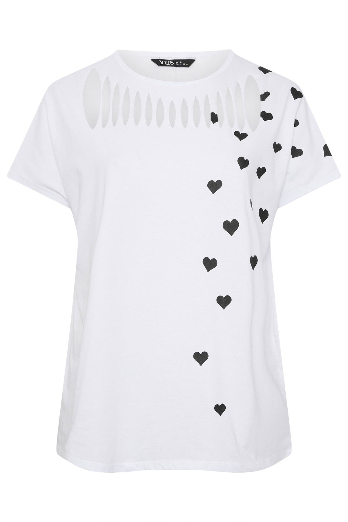 Büyük Beden Kısa Kollu Bisiklet Yaka Baskılı T-shirt 304345