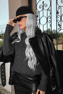 Yarım Balıkçı Yaka Desenli Triko Kazak E-133