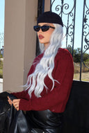 Yarım Balıkçı Yaka Desenli Triko Kazak E-133