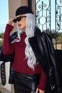 Yarım Balıkçı Yaka Desenli Triko Kazak E-133