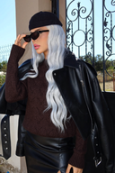 Yarım Balıkçı Yaka Desenli Triko Kazak E-133