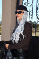 Yarım Balıkçı Yaka Desenli Triko Kazak E-133