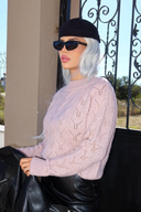 Yarım Balıkçı Yaka Desenli Triko Kazak E-133