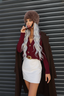 Yakası Kemer Detaylı Düğmeli Triko Hırka E-140