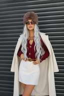 Yakası Kemer Detaylı Düğmeli Triko Hırka E-140