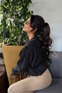 Boncuk İşlemeli Yarım Balıkçı Yaka Triko Kazak E-184