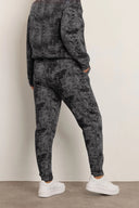 Büyük Beden Beli Büzgülü Dar Paça Cepli Desenli Pantolon 304056