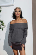 Omzu Açık Fitilli Triko Kazak F-040