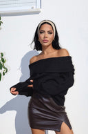 Omzu Açık Fitilli Triko Kazak F-040