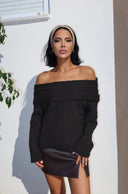 Omzu Açık Fitilli Triko Kazak F-040