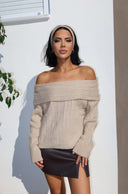 Omzu Açık Fitilli Triko Kazak F-040