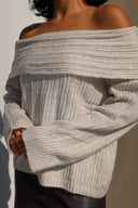 Omzu Açık Fitilli Triko Kazak F-040