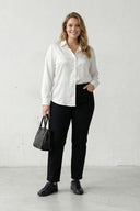 Büyük Beden Likralı Siyah Mom Jean 7004