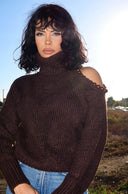 Omzu Boncuk Detaylı Boğazlı Triko Kazak MY-170