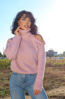 Omzu Boncuk Detaylı Boğazlı Triko Kazak MY-170