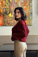 Düğme Detaylı Peluş Triko Hırka N-102