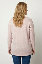 Pembe boncuklu büyük beden kadın sweatshirt arka görünüm