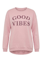 Pembe leopar desenli büyük beden kadın sweatshirt ön