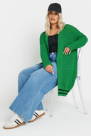 Büyük Beden Uzun Kollu Önü Kapamasız Uzun Dantel Hırka 302325