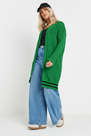 Büyük Beden Uzun Kollu Önü Kapamasız Uzun Dantel Hırka 302325