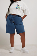 Büyük Beden Cepli Beli Büzgülü Rahat Kesim Şort 303199