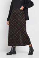 Büyük Beden Baklava Desenli Cepsiz Midi Boy Etek 302495