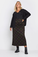 Büyük Beden Baklava Desenli Cepsiz Midi Boy Etek 302495