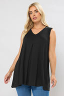 Büyük Beden Sıfır Kol V Yaka Eteği Bollaşan Basic Bluz 191309