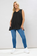 Büyük Beden Sıfır Kol V Yaka Eteği Bollaşan Basic Bluz 191309