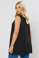 Büyük Beden Sıfır Kol V Yaka Eteği Bollaşan Basic Bluz 191309