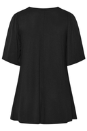 Büyük Beden V Yaka Desensiz Asimetrik Kesim Likralı Bluz 320315