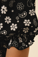 Büyük Beden Çentik Yaka Kısa Kollu Eteği Fırfırlı Bluz 322571