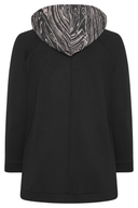 Büyük Beden Uzun Kollu Cepli Yanı Yırtmaçlı Kapüşonu Desenli Sweatshirt 300318