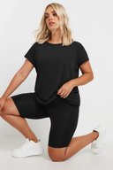 Büyük Beden Yumuşak Dokulu Toparlayıcı Kısa Kesim Bisiklet Şortu 054967