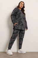 Büyük Beden Beli Büzgülü Dar Paça Cepli Desenli Pantolon 304056