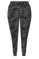 Büyük Beden Beli Büzgülü Dar Paça Cepli Desenli Pantolon 304056