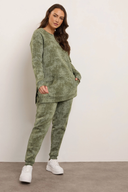 Büyük Beden Beli Büzgülü Dar Paça Cepli Desenli Pantolon 304055